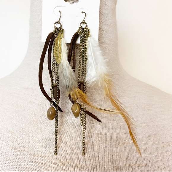💕Boho Stlye Beaded Feather Dangle Earrings - Picture 5 of 7